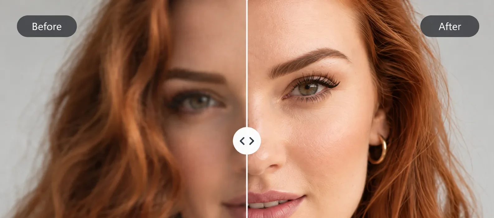 Before and after comparison showing sharper, clearer photo quality